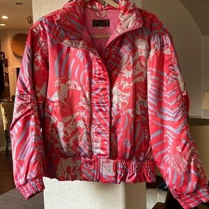 Vintage Women’s 80’s Pink/gray Metallic Barbie Jacket. Size M.